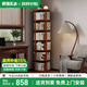 家逸（JIAYI）旋轉書(shū)架實(shí)木書(shū)架書(shū)柜落地客廳置物架臥室轉角移動(dòng)書(shū)架立式書(shū)架 六層櫻桃木色-旋轉款-全實(shí)木【包安裝】