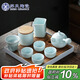 蘇氏陶瓷茶具茶盤套裝心悅影青陶瓷茶葉罐手柄泡茶壺配小清新竹木儲(chǔ)水茶托