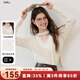 百圖betu女裝2025秋季新款毛針織衫飄帶設計領(lǐng)口花邊時(shí)尚長(cháng)袖2509T31 淺杏色 M