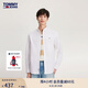 TOMMY JEANS【牛津紡】秋冬男裝純棉商務(wù)休閑純色通勤長袖襯衫外套19134 白色YBR M