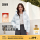 森馬（Semir）羽絨服女90絨子短款輕暖三防可愛(ài)花苞帽2025冬新款立體防風(fēng)外套 【正肩顯瘦廓形】粉藍80081 M