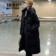 鹿依檸羽絨棉服女冬季2025新款韓版時(shí)尚百搭過(guò)膝中長(cháng)款學(xué)生加厚保暖棉襖 黑色 M