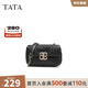 他她（TATA）菱格小方包女包包氣質(zhì)通勤鏈條單肩包斜挎包新款X3257BX4 黑色 F