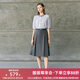 顏域簡約通勤兩件套女2025春季新款氣質(zhì)穿搭一整套襯衫半身裙套裝 灰色 XL