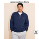 ABERCROMBIE & FITCH男裝25春季經(jīng)典小麋鹿毛圈布美式復(fù)古半拉鏈長(zhǎng)袖衛(wèi)衣KI122-5252 海軍藍(lán) XL (180/116A)