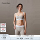 Calvin Klein內(nèi)衣【摩登引力帶】女士可卸提花肩帶ck無(wú)鋼圈抹胸式文胸QF7628 P7A-椰青灰 M
