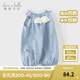 戴維貝拉（DAVE＆BELLA）夏款新品新生兒服裝嬰兒連體衣女寶寶哈衣 天藍色DBW14173-2A 90cm （建議身高80-90cm）