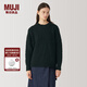 無印良品（MUJI） Labo 女式 羊毛 圓領(lǐng)毛衣 女款冬季 女裝 針織衫 AF02AA4A 黑色 M (160/84A)