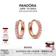 潘多拉（PANDORA）閃耀簡(jiǎn)約耳環(huán)玫瑰金色密鑲教師節禮物 多色 283015C01 均碼