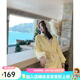 芃婷2025秋季套裝新款衛(wèi)衣外套褲子休閑運動服時尚拉鏈褲版一整套 黃色花邊套 S 建議80-100斤