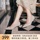 他她（TATA）酒杯鞋婚鞋新娘鞋伴娘鞋宴會高跟鞋女鞋細(xì)跟配裙子單鞋新 粉金（5.5cm）-流光款 38