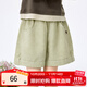 茵曼女童牛仔布短褲迷你兔兔小標(biāo)2025夏季中大童寬松透氣五分褲子 淺卡其 150