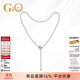 GiO珠寶 淡水珍珠項鏈櫻花扣毛衣鏈生日禮物送老婆 65cm  925銀6.5-7.5mm