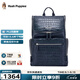 暇步士（Hush Puppies）雙肩包鱷魚(yú)紋真皮復古男士休閑背包大容量商務(wù)高檔牛皮品牌男包 HA-1211669W-5520