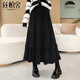 絲柏舍A字半身裙2025秋裝新款女裝甜美中長(cháng)款松緊腰半身裙