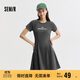 森馬連衣裙女收腰插肩袖夏季字母印花收腰針織短裙101324114040
