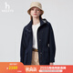 哈吉斯（HAZZYS）女裝 2025春季新款女士收腰可脫卸帽休閑夾克女ASVSU0CAU01 藏青色NV L (165/88A 40)