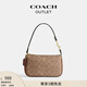 蔻馳（COACH）奧萊女包經(jīng)典標(biāo)志老花NOLITA 19號(hào)手袋腋下單肩包手提包 IM/棕黃色/棕色