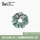 She's茜子意境東方浪漫刺繡花卉蝴蝶盤(pán)發(fā)圈馬尾頭繩頭花發(fā)飾教師節禮物 深青色D0