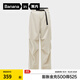 蕉內（Bananain）熱皮5系女士工裝闊腿長(cháng)褲子休閑運動(dòng)褲秋冬季加厚加絨寬松女裝 【厚絨款】淺樺木 S