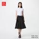 優(yōu)衣庫女裝寬褶中裙/半身裙裙子479916 09 黑色 M /160/68A