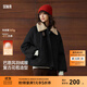 森馬（Semir）羽絨服女插肩袖可脫卸毛領(lǐng)2025新款冬季oversize花苞外套復古 黑色調（灰鴨絨）00399（特寬松介意可拍小一碼） M