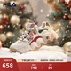 斐樂(lè )（FILA）老爹鞋女鞋情侶款運動(dòng)鞋圣誕可頌面包鞋休閑鞋男鞋 【女】雪白/雨朦灰色-SR 37.5