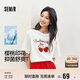 森馬（Semir）涼感T|短袖T恤女抑菌寬松潮流圓領(lǐng)2025夏季櫻桃上衣109325100023