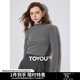 初語(yǔ)舒絨保暖長(cháng)袖t恤女2024秋冬新款半高領(lǐng)修身創(chuàng  )意刺繡打底衫 蒼灰色 M