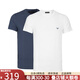 阿瑪尼（ARMANI）奢侈品男裝男士打底鷹標T恤百搭休閑圓領(lǐng)短袖兩件裝節日禮物11432 混色 M