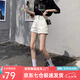 蘿美醬白色牛仔短褲女夏季2025新款高腰顯瘦a字卷邊辣妹熱褲設計感小眾 白色牛仔短褲 28 二尺一