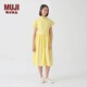 無(wú)印良品 MUJI IDEE 女式 平紋 無(wú)袖連衣裙 女裝裙子夏季 GAD13C4S 淺黃色 L (165/88A)