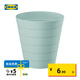 宜家（IKEA）FNISS芬尼斯無(wú)蓋垃圾桶家用辦公室大容量衛生間桶紙簍生活日雜 天藍色6.8公升