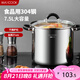 美廚（maxcook）湯鍋304不銹鋼 復(fù)底高湯鍋24cm 燃?xì)鉅t電磁爐通用 MCH-24