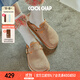 COOLCHAP【敖瑞鵬同款】進(jìn)口牛反絨防潑手工厚底包頭拖鞋男女同款勃肯鞋女 赤霞橘光 新版 37