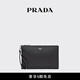 PRADA/普拉達(dá)【禮物】男士Re-Nylon和Saffiano牛皮革包手拿包 黑色