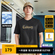 卡賓（CABBEEN）【涼感】燙印LOGO短袖T恤男2024夏季新款潮流冰絲情侶裝上衣 煤黑色01 XL /180/52
