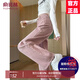 俞兆林（YUZHAOLIN）牛仔褲女2025春秋季女裝新款韓版寬松直筒高腰時(shí)尚休閑闊腿褲子 臟粉色-九分 M