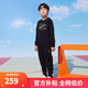 NIKE 3BRAND 耐克男女童衛(wèi)衣+褲子2件套2025秋季新款兒童衛(wèi)衣長褲套裝 正黑色 160 /76 【建議身高152-158cm】