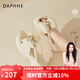 達(dá)芙妮（DAPHNE）拖鞋女夏季外穿露趾新款厚底蝴蝶結(jié)休閑仙女風(fēng)涼拖 米色 跟高5.3cm 36 (230mm) 標(biāo)準(zhǔn)碼