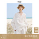 旅途原品ltyp 法國進(jìn)口100%亞麻文藝小衫/短褲套裝女松弛感白襯衣 小衫-月牙白 L