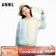 安奈兒（Annil）童裝男童女童防曬衣外套2025夏新款戶(hù)外輕薄涼爽防潑水連帽 黃藍花 170