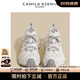CAMILA KSENIA爆款老爹鞋女士2025新款夏季休閑百搭小白鞋增高透氣薄款運動鞋子 白灰色 36