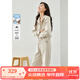 梵希蔓杏色優(yōu)雅淑女連帽套裝女兩件套2025年春秋季百搭休閑套裝 M5735 杏色 M