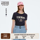 Teenie Weenie小熊女裝字母T恤2025春夏新款休閑學(xué)院運(yùn)動撞色短袖 藏青色 M