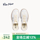 reemoor睿慕帆布德訓(xùn)鞋2025年秋季新款平底厚底運(yùn)動休閑板鞋女款 白銀色 單層 37