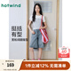 熱風（Hotwind）女士牛仔短褲2025年夏季新款高腰港風時尚牛仔中褲復古五分褲 06蘭色 28