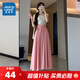 真維斯（Jeanswest）女裝山本裙新款夏季通勤高腰A字顯瘦垂墜感時(shí)尚百搭半身裙裙子GL 粉色8340 S 155/60A