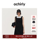 歐時(shí)力OCHIRLY 方領(lǐng)小香無(wú)袖針織連衣裙背心裙小黑裙秋冬新品 黑色 M