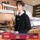 FILA 斐樂(lè)官方男裝情侶款衛(wèi)衣秋冬男女同款休閑衛(wèi)衣加絨保暖上衣 正黑色-BK（加絨） 175/96A/L